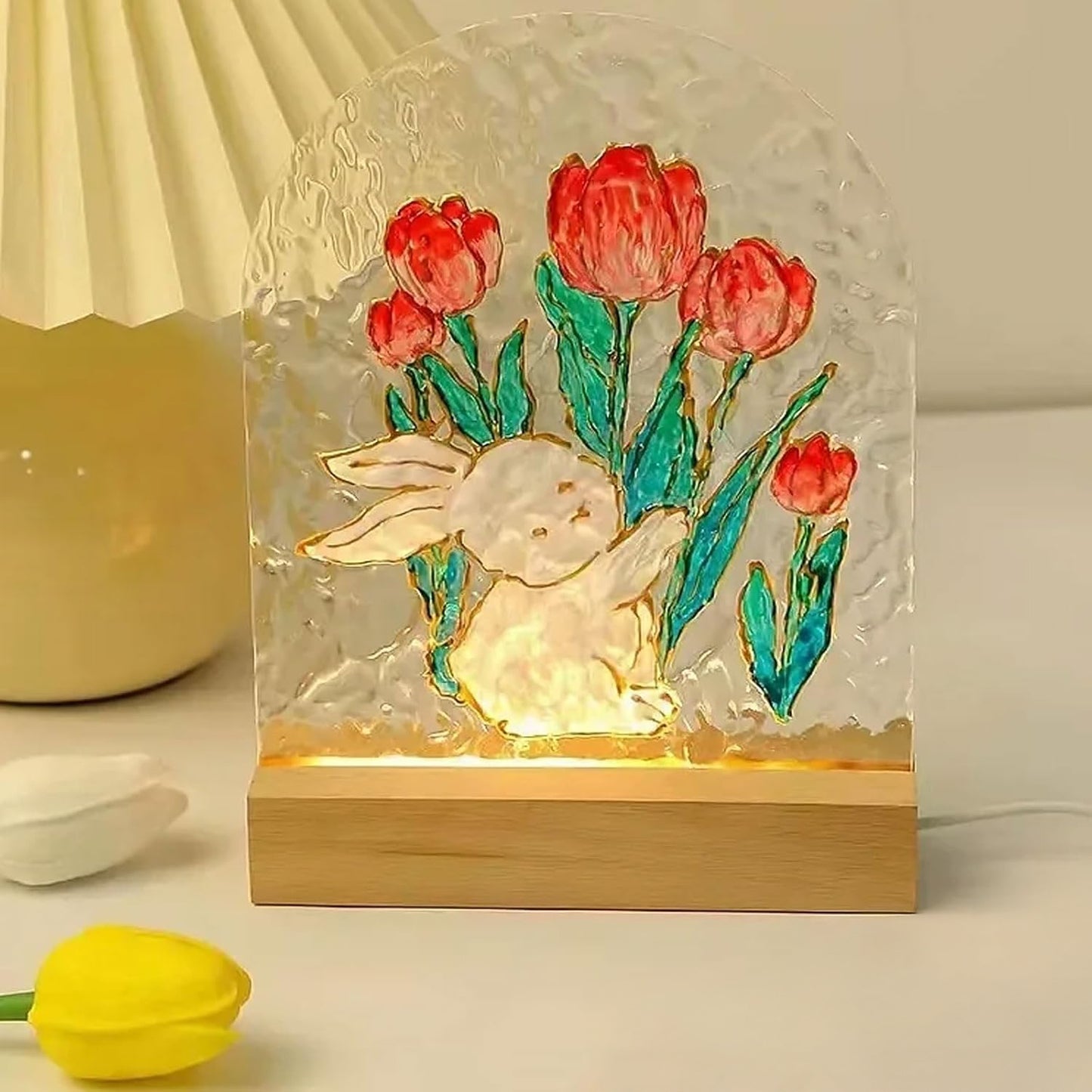 LED Wood Light Display Base