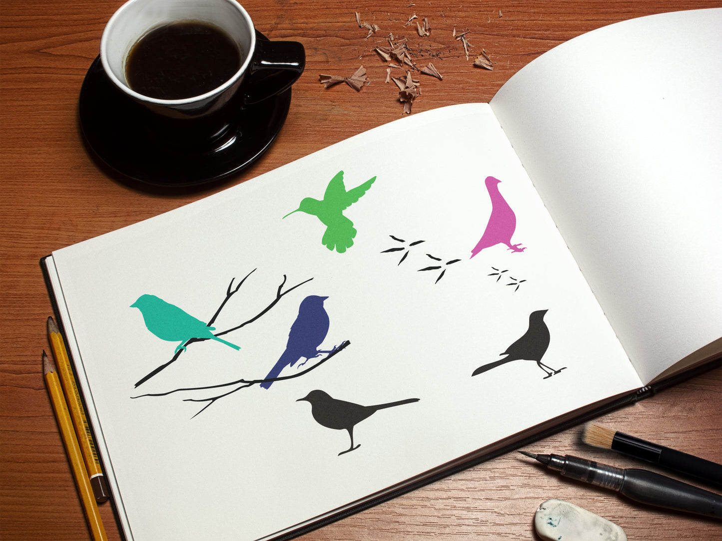 BIRDS Stencil 8-pack