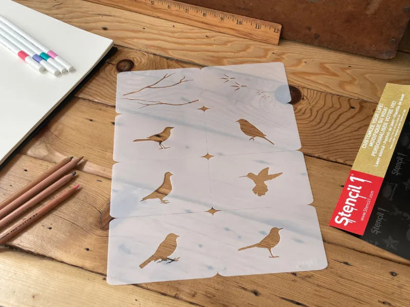 BIRDS Stencil 8-pack
