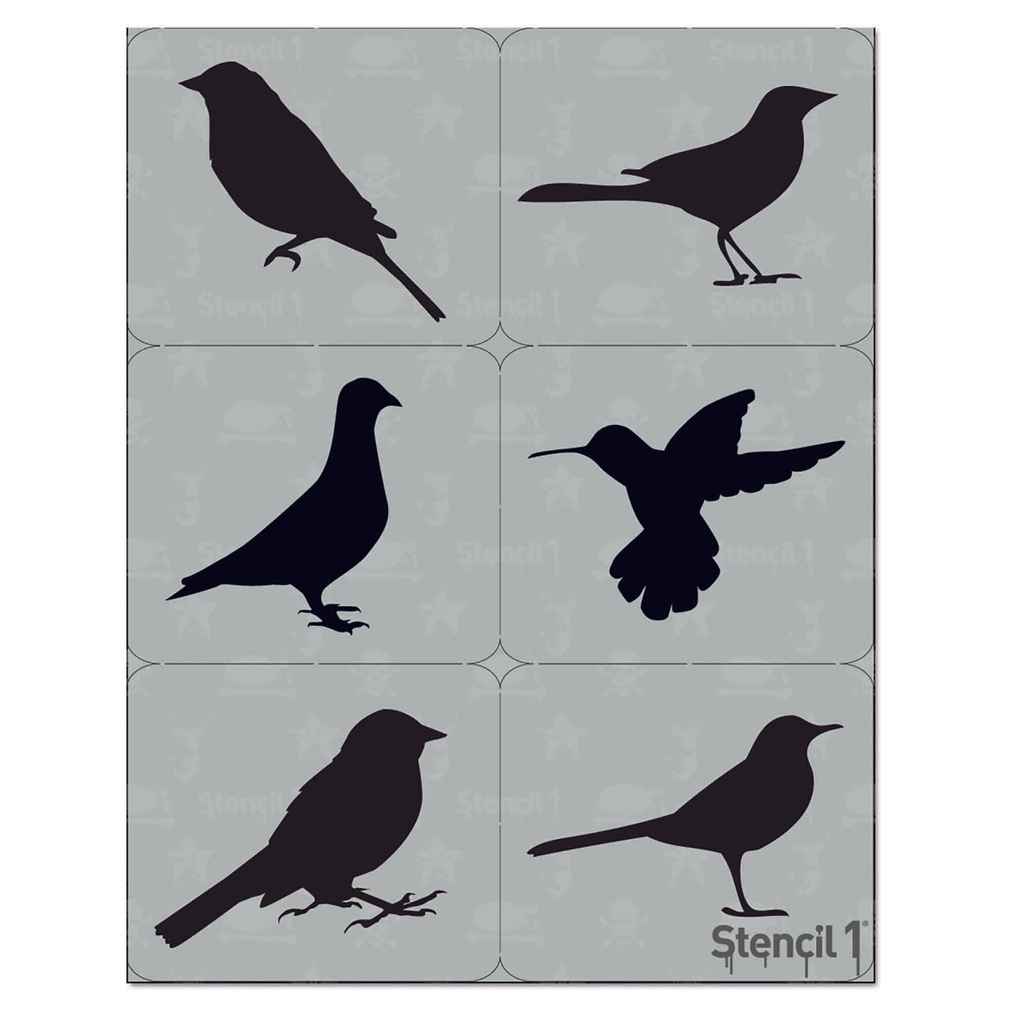 Bird Silhouettes Stencil 6-pack