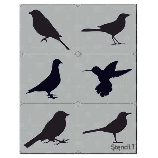 Bird Silhouettes Stencil 6-pack