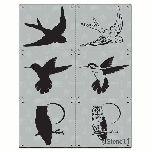 Birds Stencil 3-Pack, Two-Layers