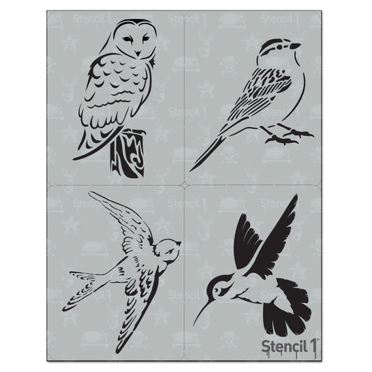 Birds Detailed Stencil 4-Pack