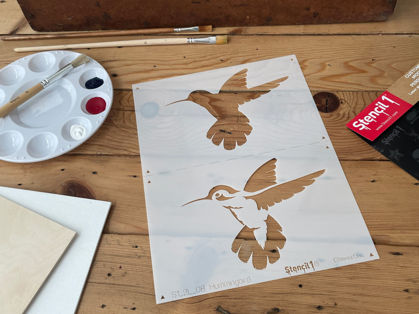 Hummingbird Stencil – Two Layer
