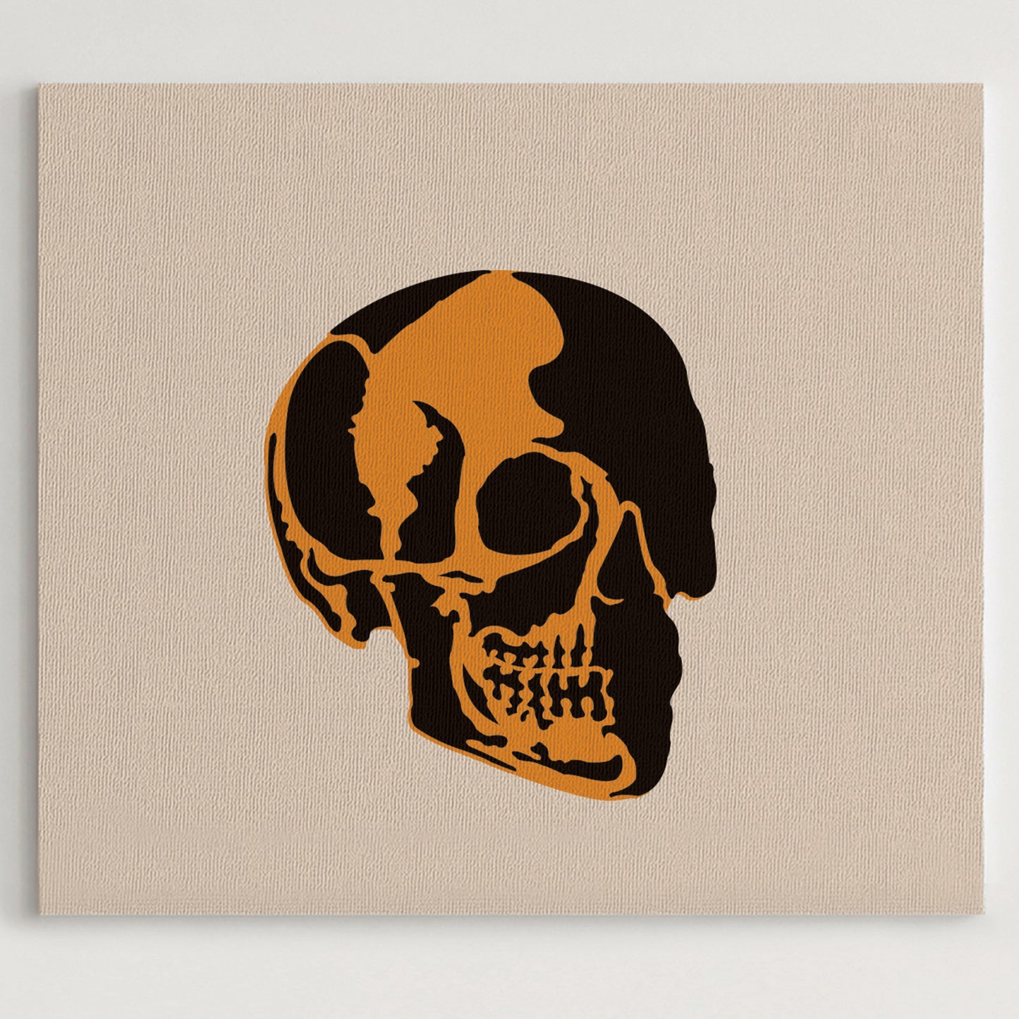 Skull in Profile Stencil – Two Layers