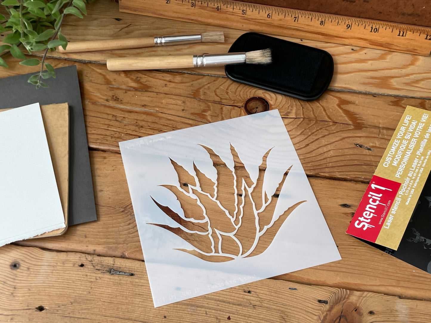 Succulents Agave Stencil – Small (5.75″ x 6″)