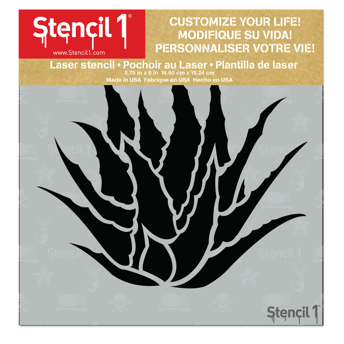 Succulents Agave Stencil – Small (5.75″ x 6″)
