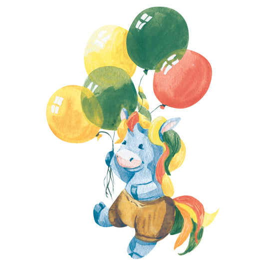 Party Unicorn with Balloons