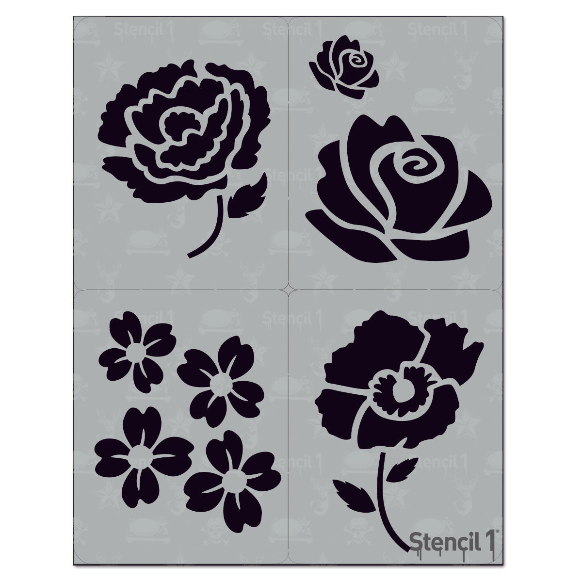 Flower Stencil 4-Pack