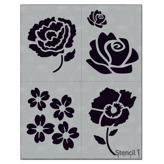 Flower Stencil 4-Pack