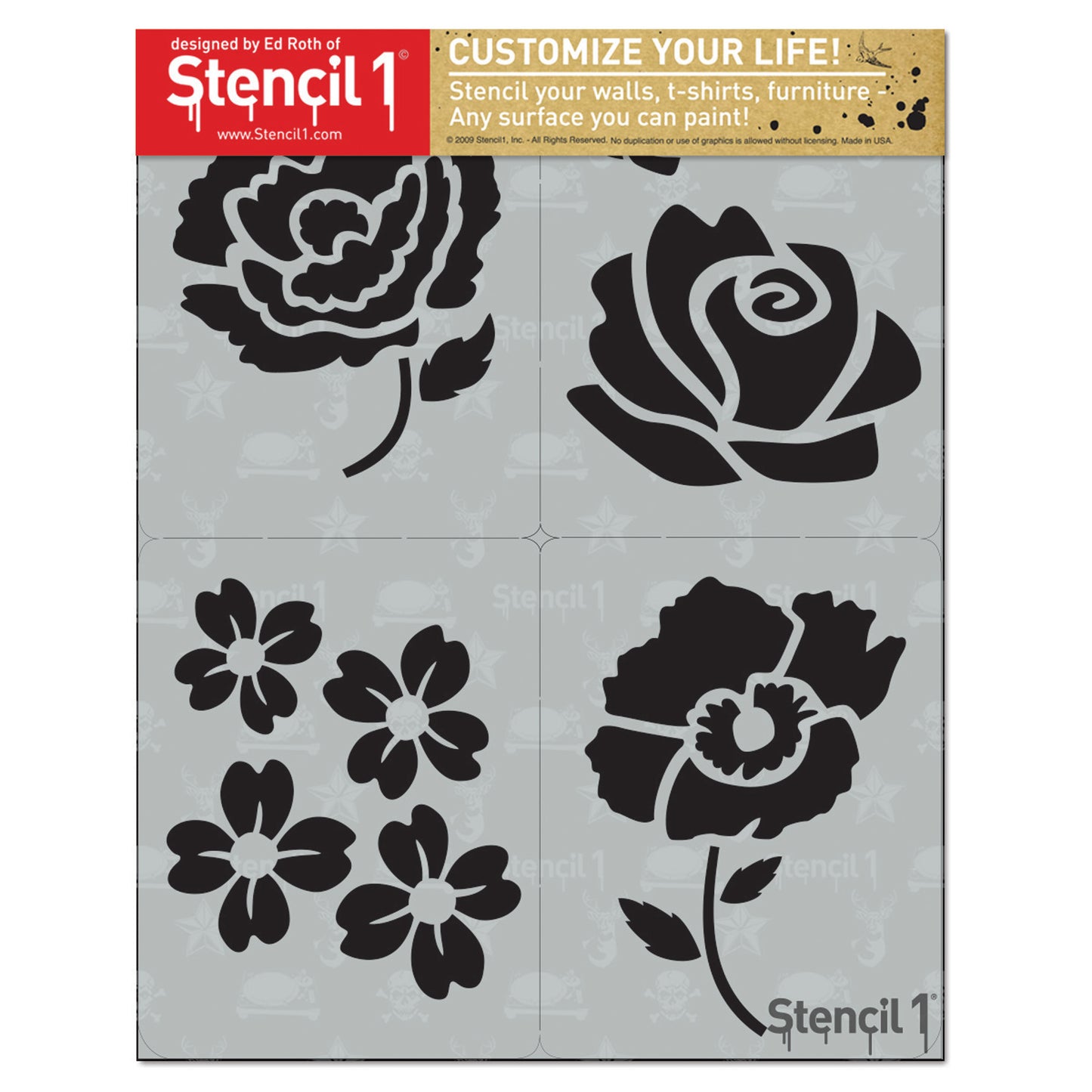 Flower Stencil 4-Pack