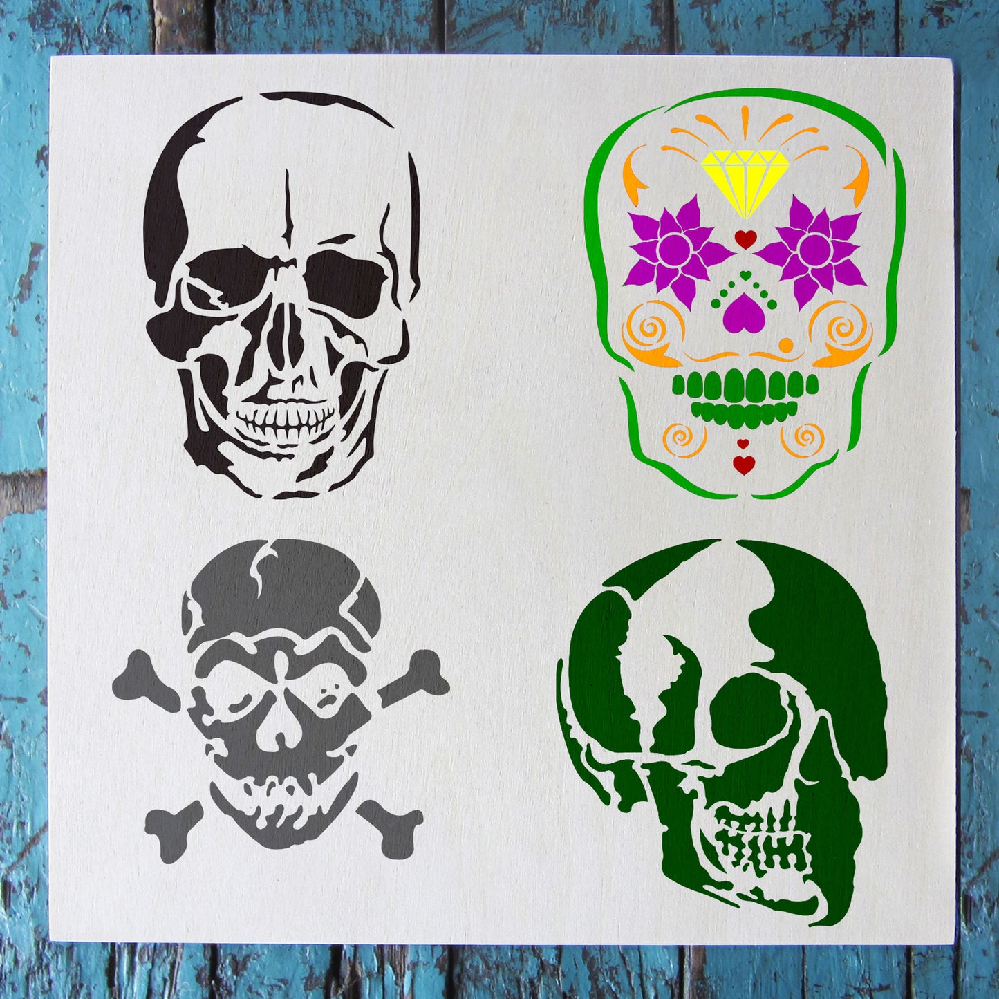 Skulls Stencils 4-Pack