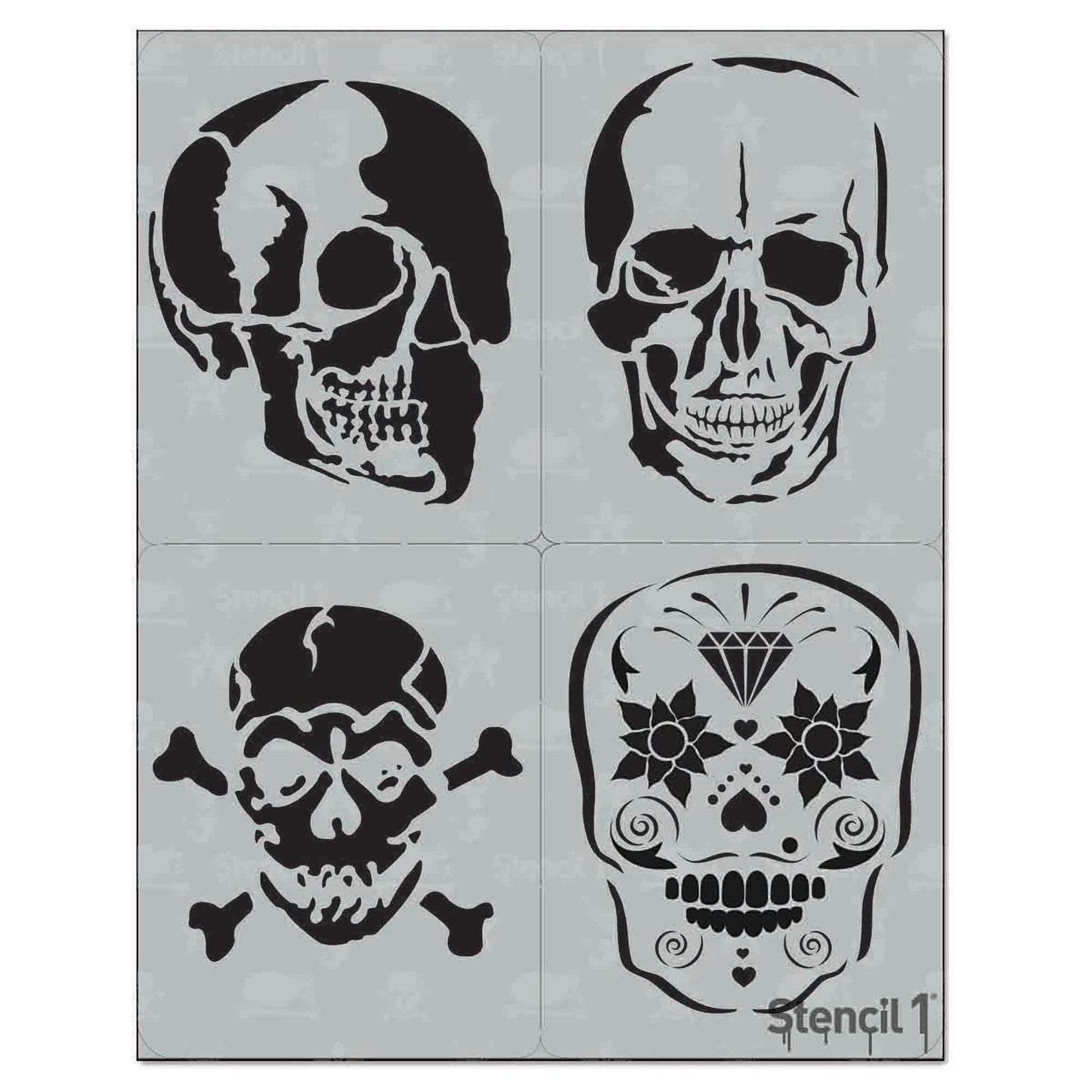 Skulls Stencils 4-Pack