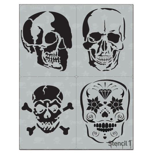 Skulls Stencils 4-Pack