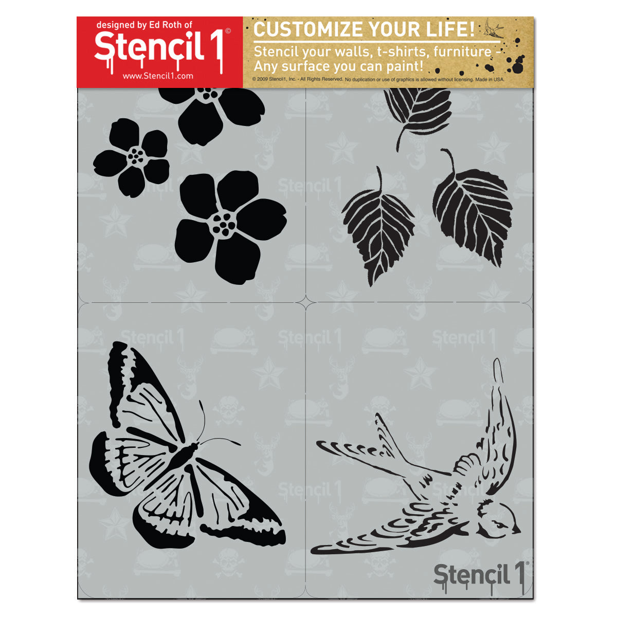 Spring Stencil 4-pack
