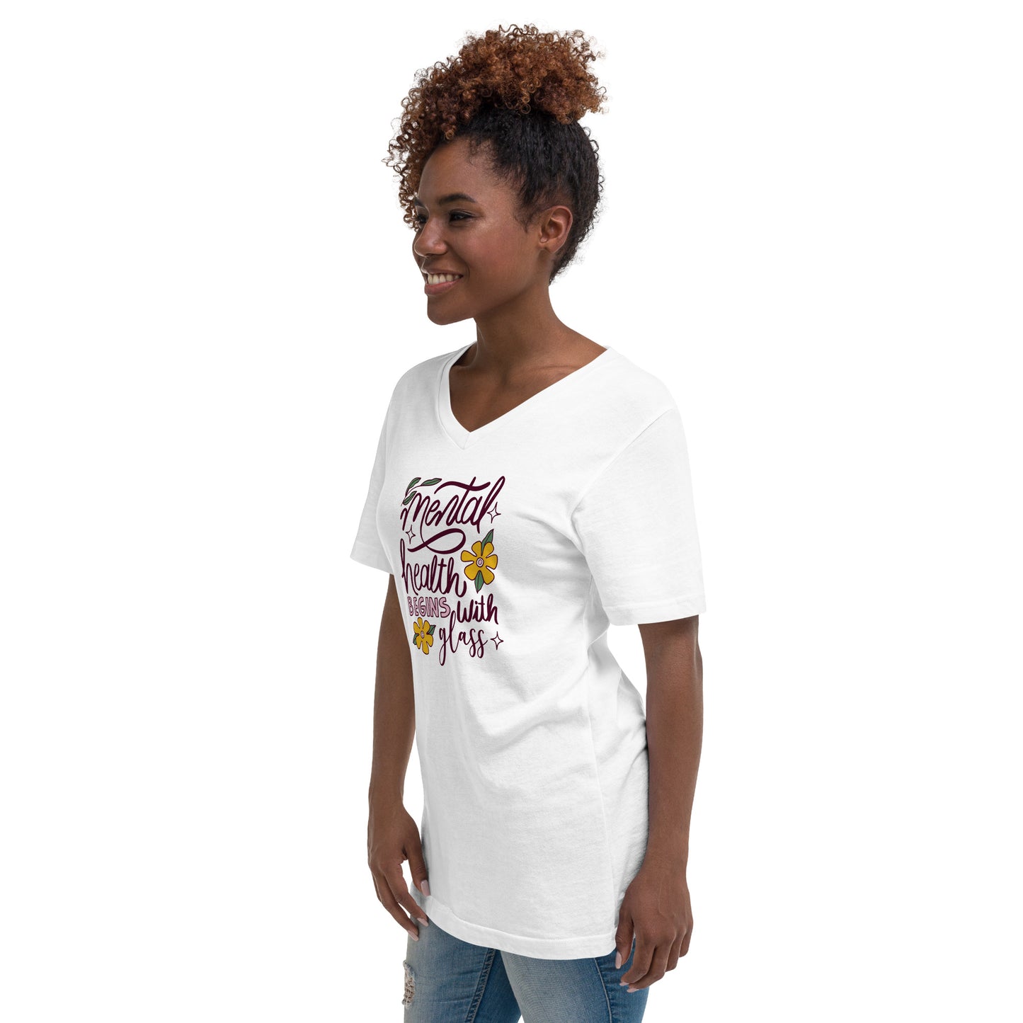 Mental Health Begins with Glass Unisex V-Neck