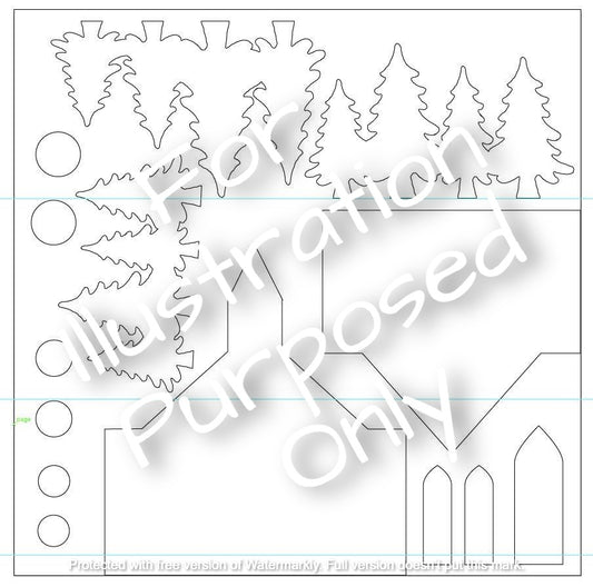 Mark Hufford Holiday Village Candle Screen Precuts