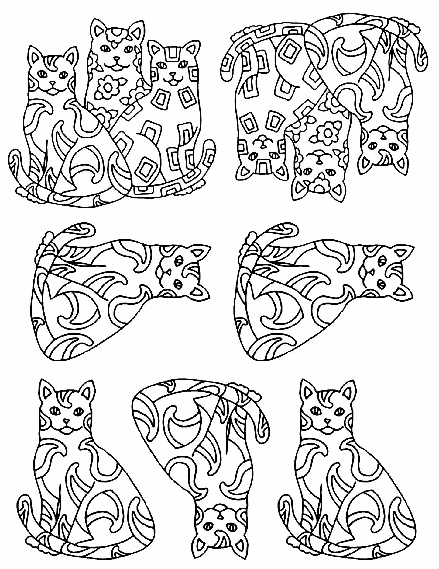 Black Line Cats, designed by Mark Hufford