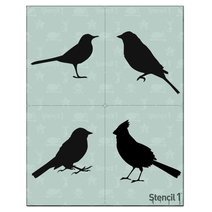 Bird Silhouettes Stencil 4-pack