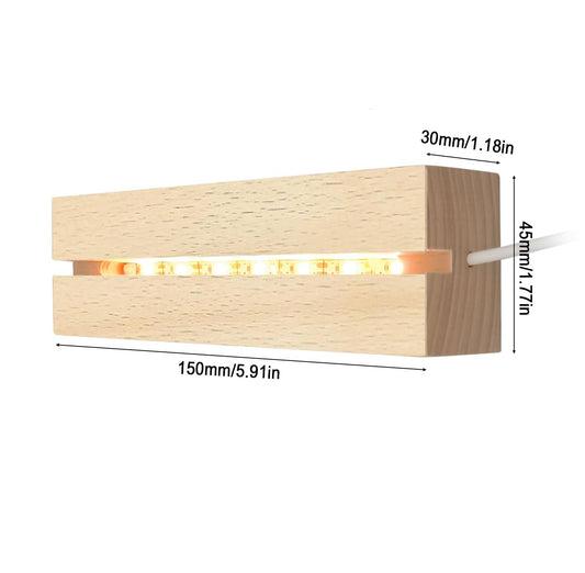 LED Wood Light Display Base