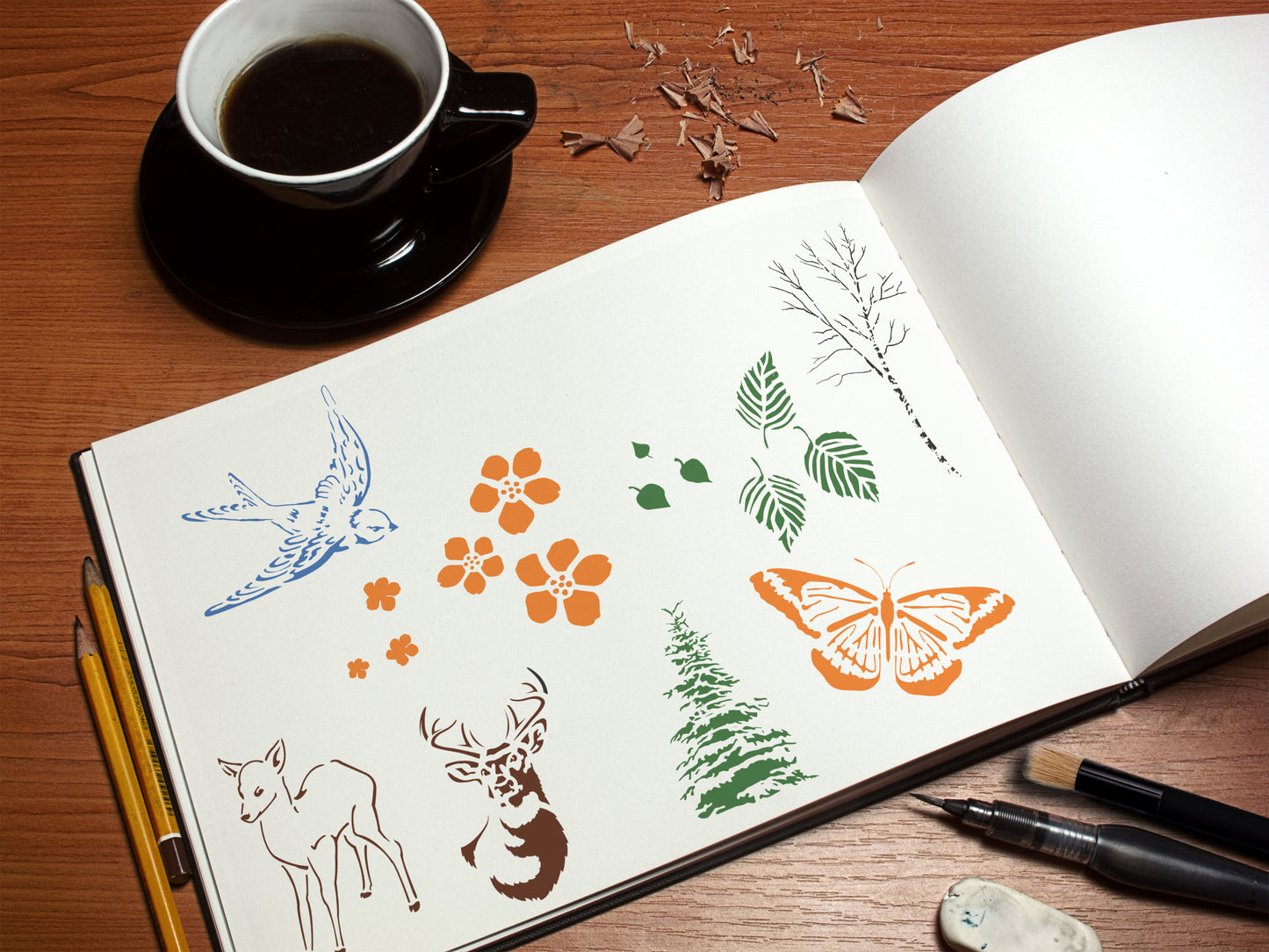 NATURE Stencil 8-pack