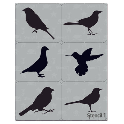 Bird Silhouettes Stencil 6-pack