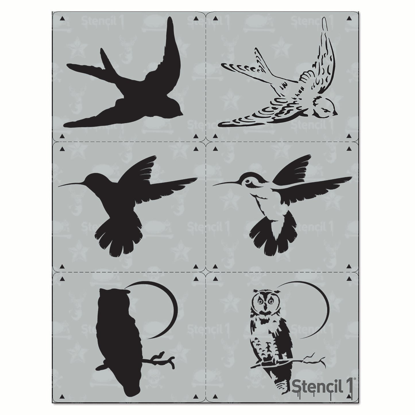 Birds Stencil 3-Pack, Two-Layers
