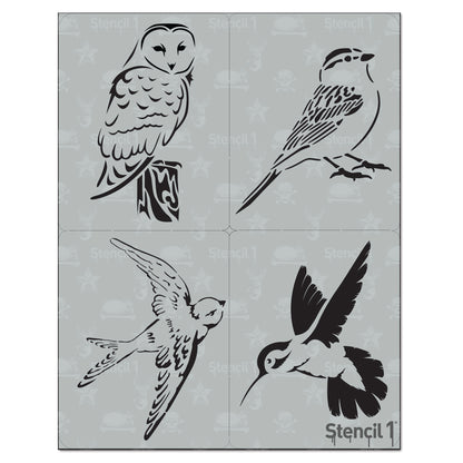 Birds Detailed Stencil 4-Pack