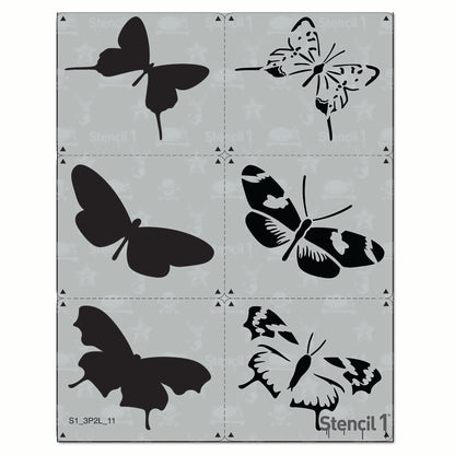 Butterflies Stencil 3-Pack, Two-Layers