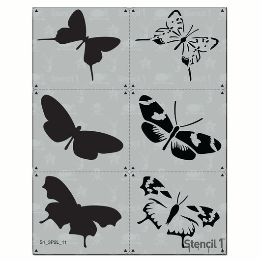 Butterflies Stencil 3-Pack, Two-Layers