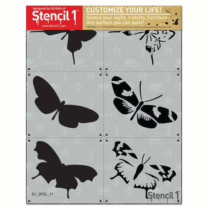 Butterflies Stencil 3-Pack, Two-Layers