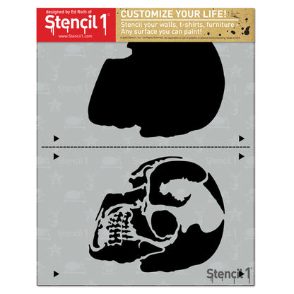 Skull in Profile Stencil – Two Layers
