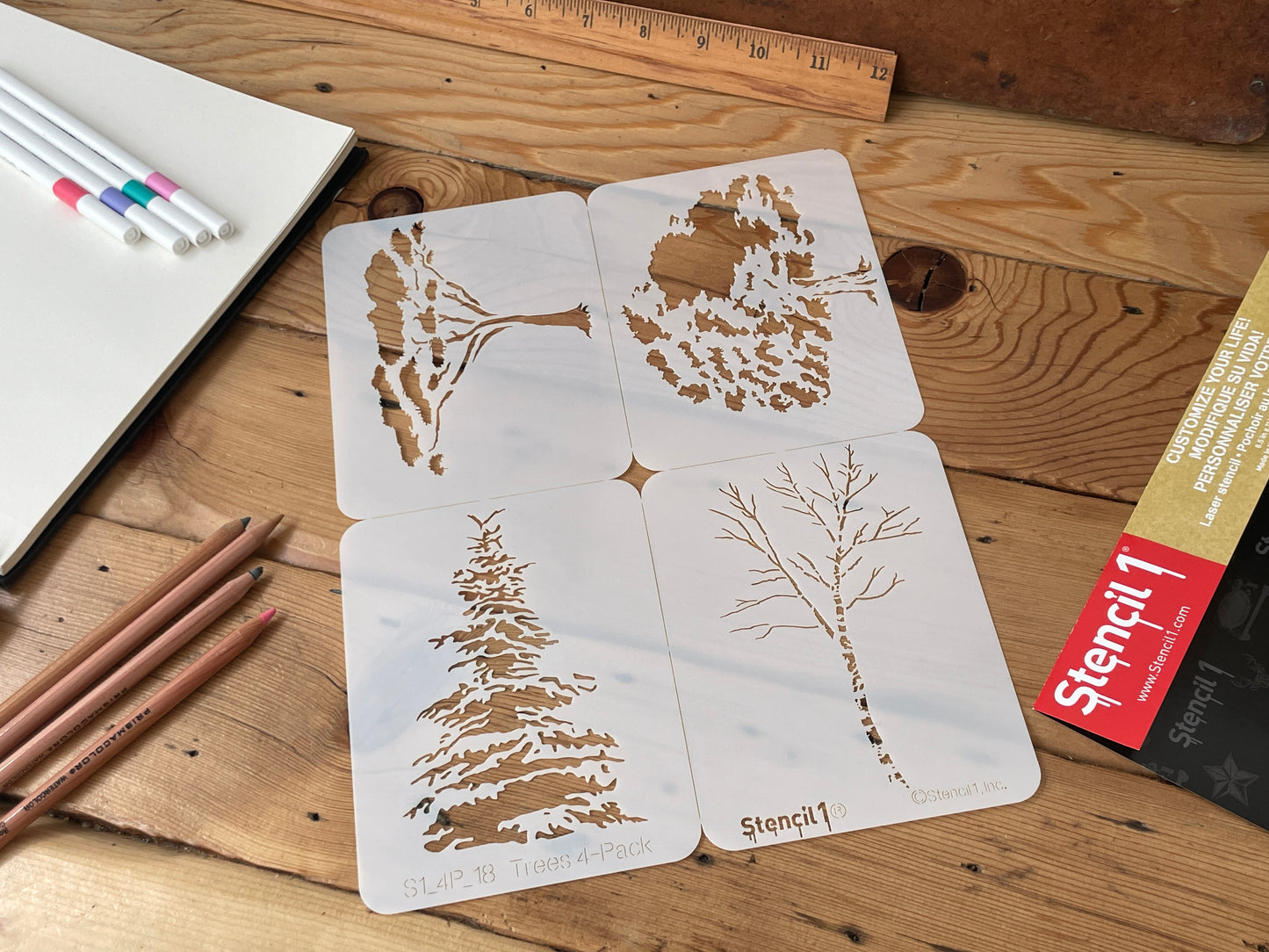 Tree Stencil 4-Pack