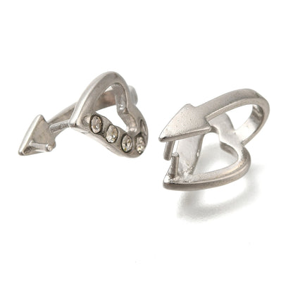 Heart Shaped Rhinestone Pinch Bail, 12-Pack