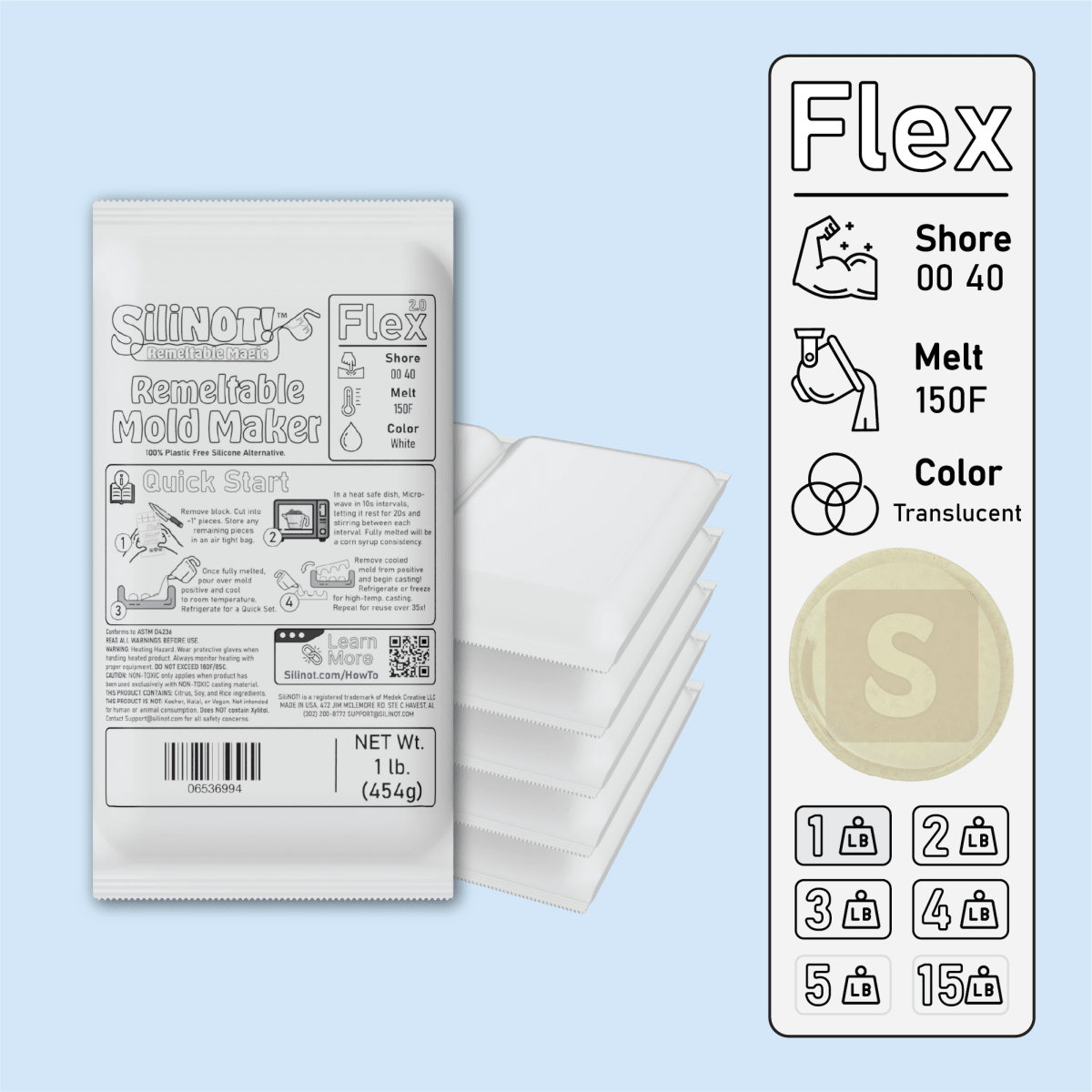 Bulk | Flex 2.0 | Remeltable Silicone Free Mold Maker