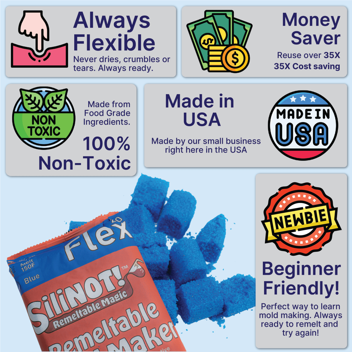 Bulk | Flex 2.0 | Remeltable Silicone Free Mold Maker