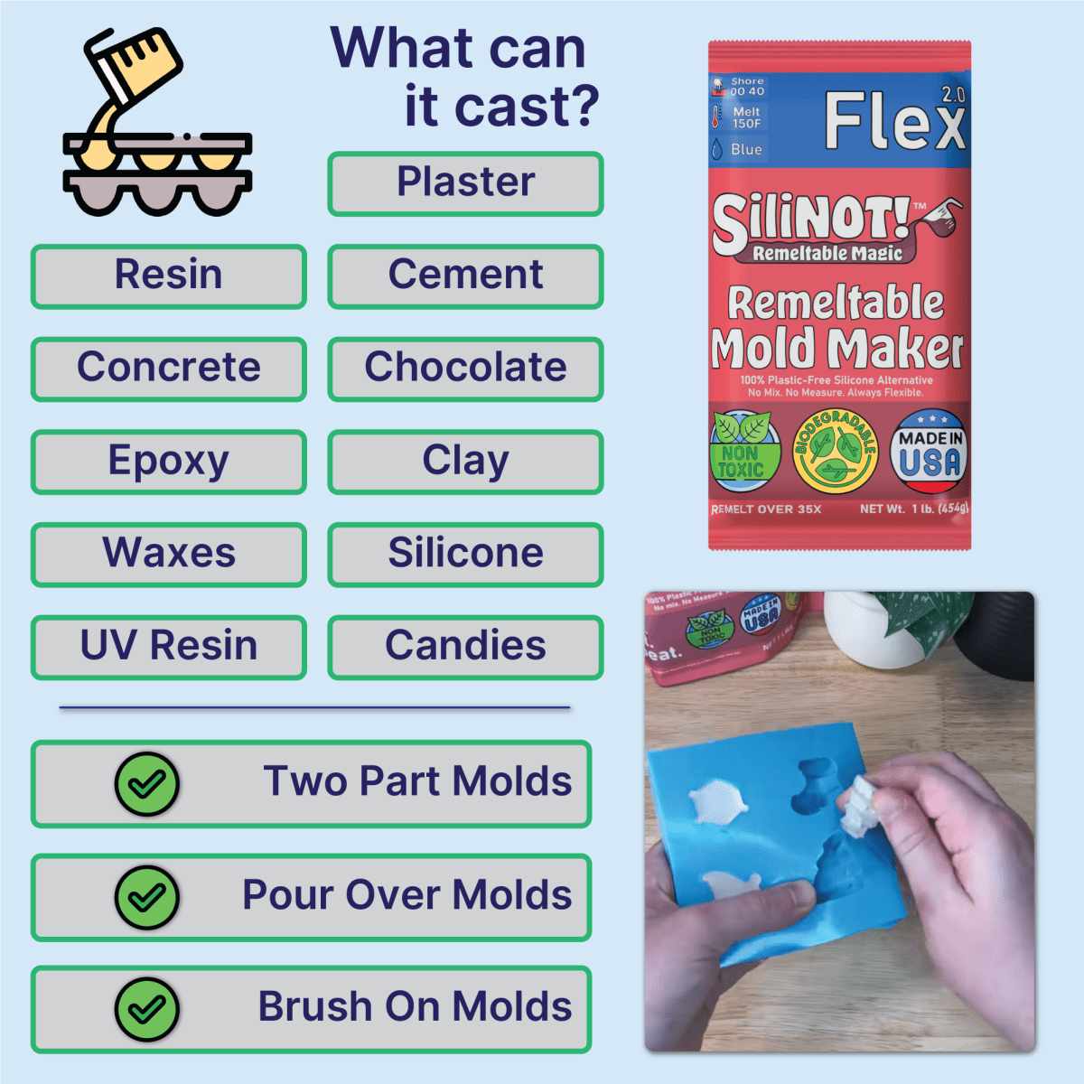 Bulk | Flex 2.0 | Remeltable Silicone Free Mold Maker