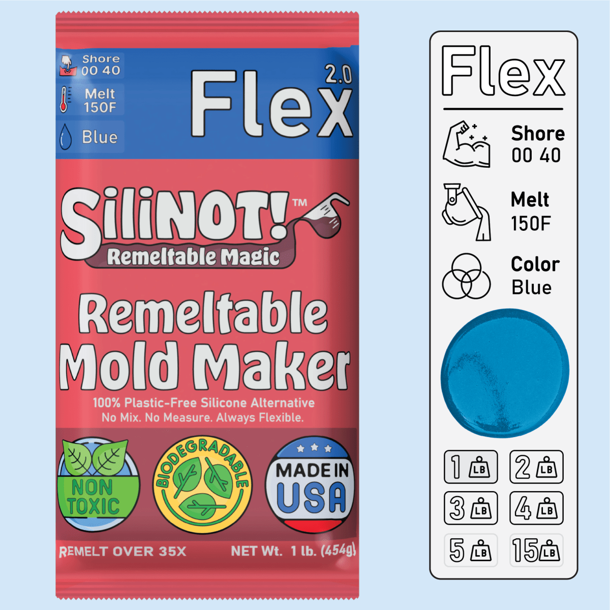 SiliNOT! Flex 2.0 | Remeltable Silicone Free Mold Maker