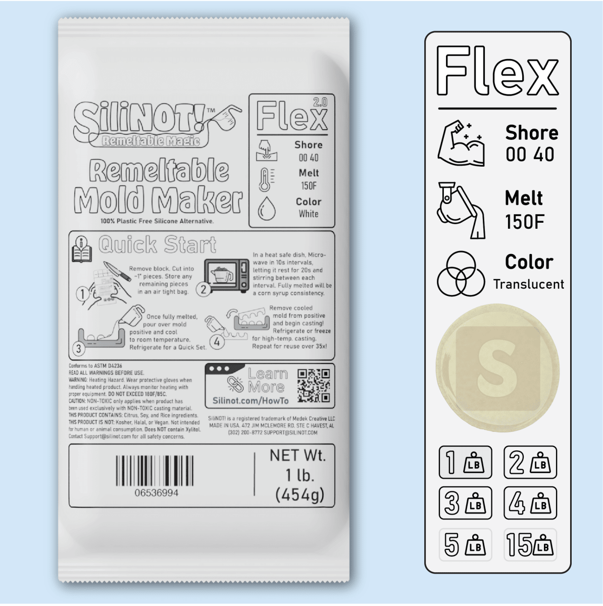 SiliNOT! Flex 2.0 | Remeltable Silicone Free Mold Maker
