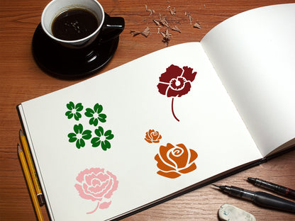 Flower Stencil 4-Pack