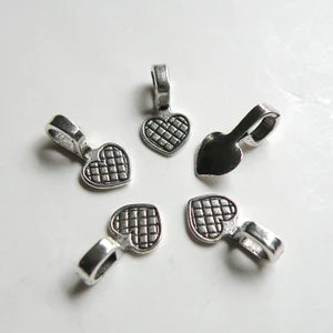 Heart Shaped Glue-On Bail, 12-Pack