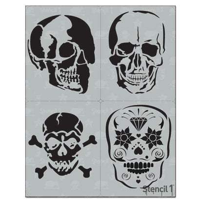 Skulls Stencils 4-Pack