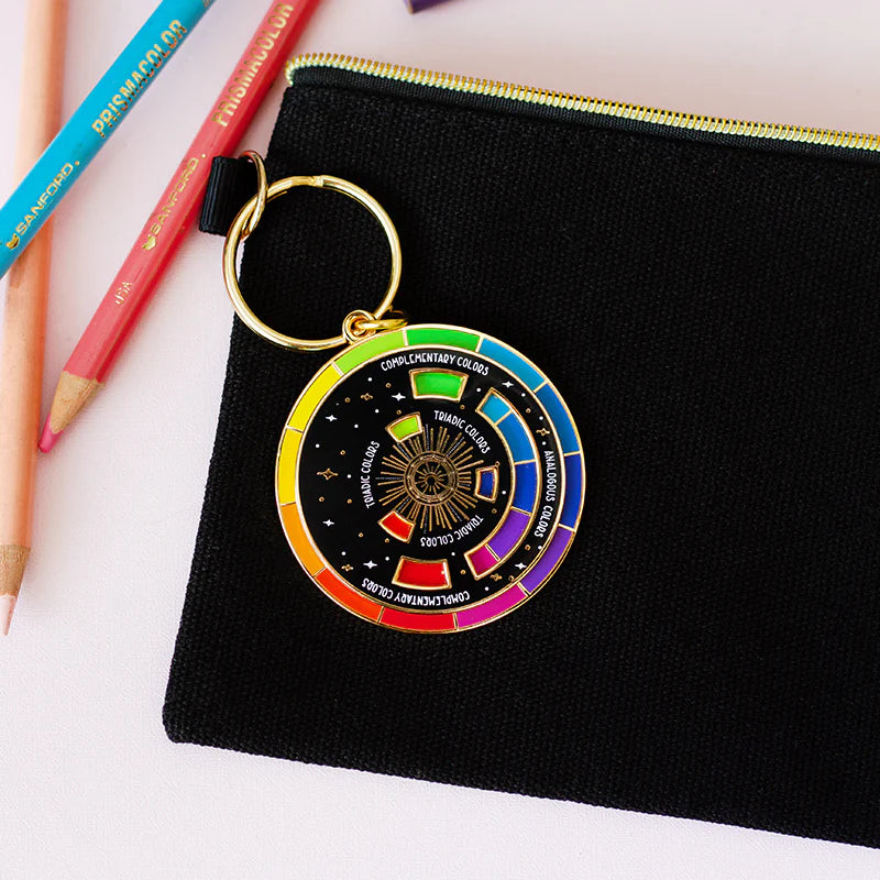 The Original Color Wheel© Interactive Spinner Enamel Keychain