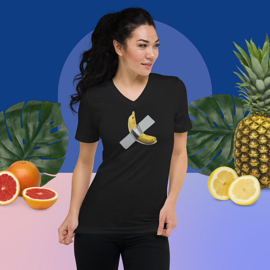 What's With The Banana In The Bathroom? Unisex V-Neck
