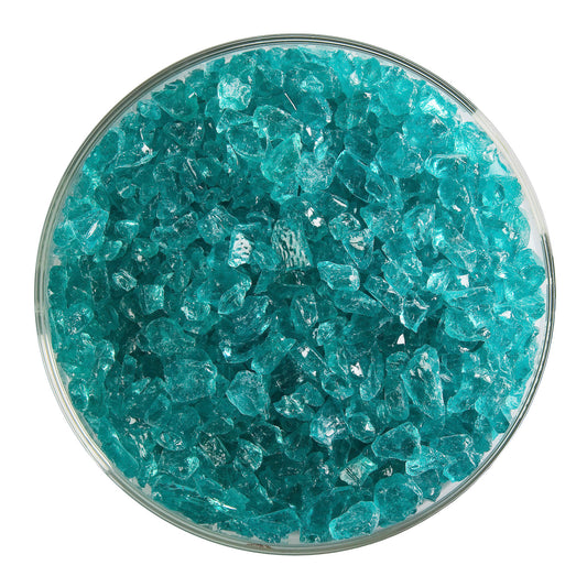 Light Aquamarine Blue Transparent Frit (1408), Fusible, 5 oz. jar