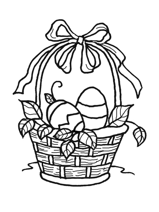 Easter Basket Rubber Stamp